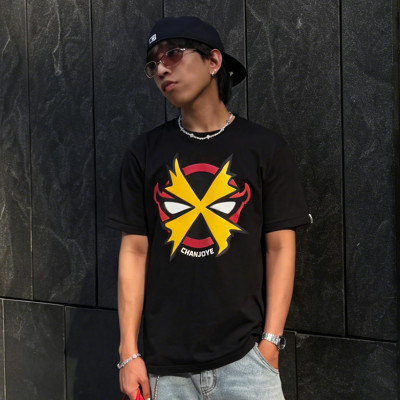Custom Graphic Print Logo T-shirt | Thick 100% Cotton Oversize T-shirt | Men's Streetwear T-shirt