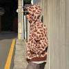 Custom Giraffe Print Zip Up Hoodie | Designer Vintage Boxy Hoodie | Heavyweight 500Gsm Hoodie