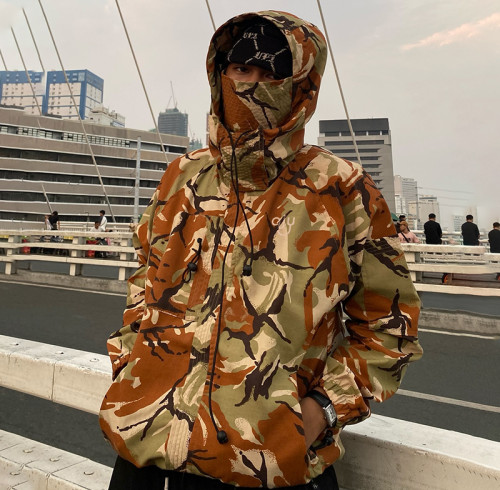 Custom Windbreaker Waterproof Jacket | Camouflage Print Jacket | Men's Streetwear Jacket Supplier
