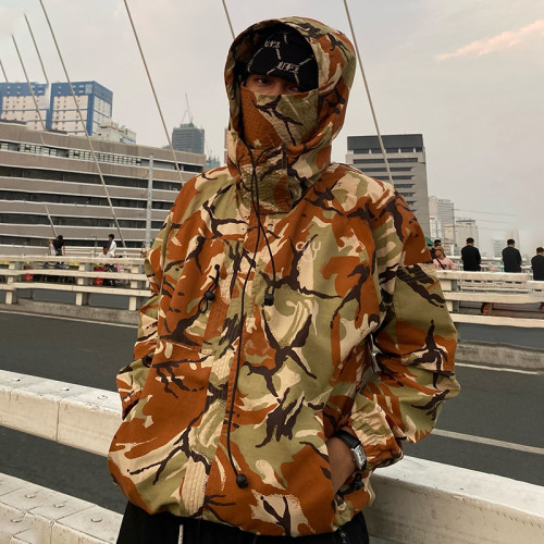 Custom Windbreaker Waterproof Jacket | Camouflage Print Jacket | Men's Streetwear Jacket Supplier