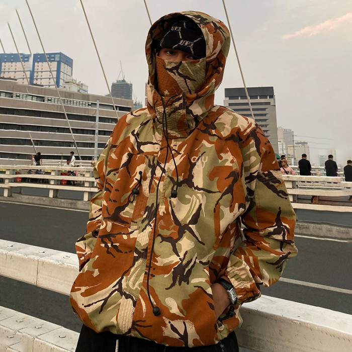 Custom Windbreaker Waterproof Jacket | Camouflage Print Jacket | Men's Streetwear Jacket Supplier
