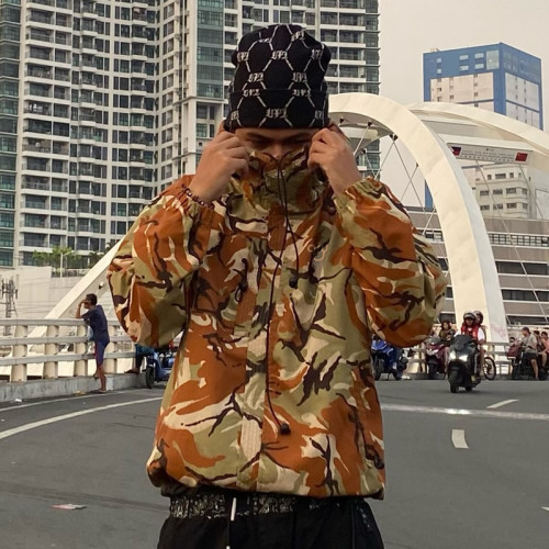 Custom Windbreaker Waterproof Jacket | Camouflage Print Jacket | Men's Streetwear Jacket Supplier