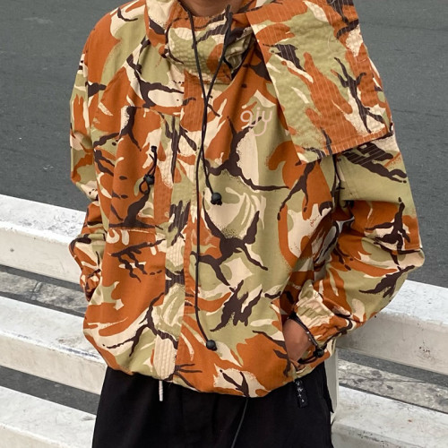 Custom Windbreaker Waterproof Jacket | Camouflage Print Jacket | Men's Streetwear Jacket Supplier