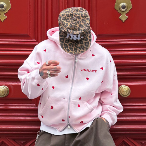 Custom DTG Print Hoodie | High Quality Heavyweight Cotton Fleece Hoodie | Vintage Streetwear Zipper Hoodie