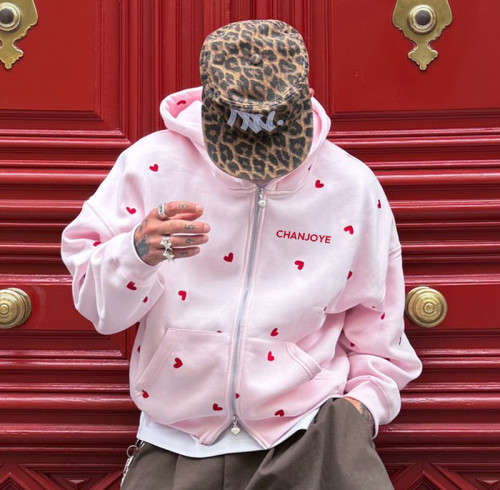 Custom DTG Print Hoodie | High Quality Heavyweight Cotton Fleece Hoodie | Vintage Streetwear Zipper Hoodie