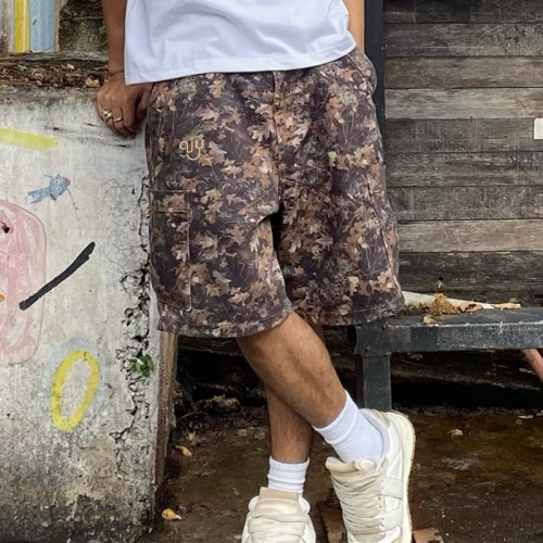 Chanjoye Custom Men Shorts | Streetwear Camo Cargo Shorts | High Quality Baggy Denim Shorts