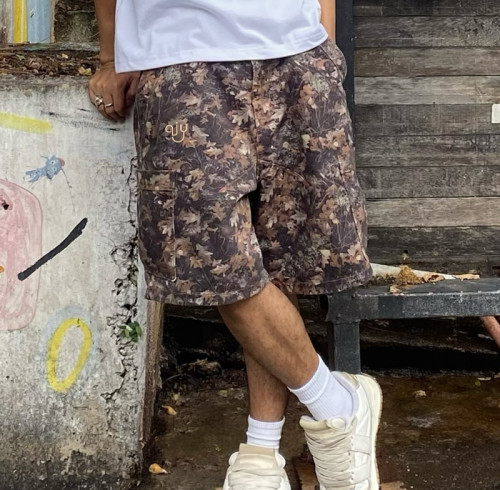 Chanjoye Custom Men Shorts | Streetwear Camo Cargo Shorts | High Quality Baggy Denim Shorts