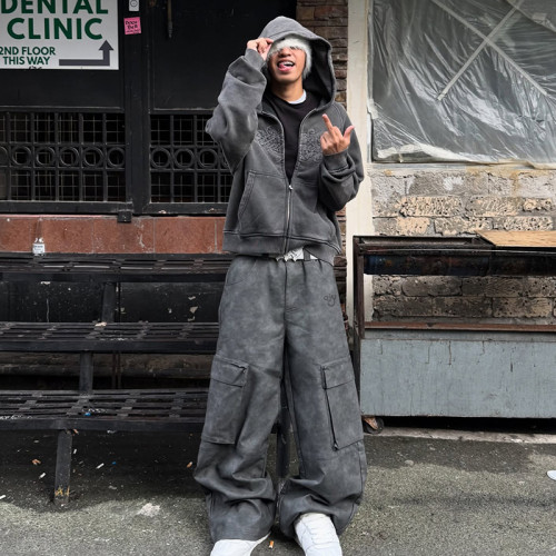 Custom Waterproof Leather Cargo Pants | Streetwear Pants Manufacturer | Wide Leg Trousers Supplier Chanjoye