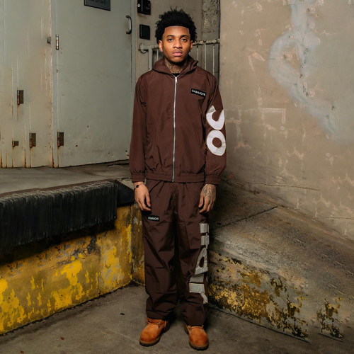 Custom Lightweight Polyester Tracksuit | Patchwork Embroidery Zip up Jogger Set | Men Windbreaker Tracksuit