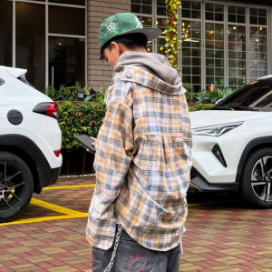 Chanjoye Custom High Quality Shirt | Streetwear Patchwork Embroidery Plaid Shirt | Shirt Manufacturer