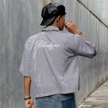 Chanjoye Custom Crop Fit Shirt | Vintage Stripe Short Sleeves Shirt | High Quality Shirt Supplier