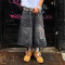Chanjoye Custom Streetwear Shorts | Washed Wide Leg Shorts | Embroidery Heavyweight Denim Shorts