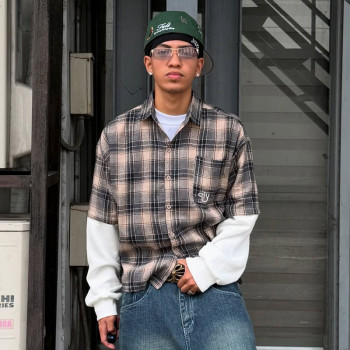 Chanjoye Custom Casual Plaid Shirt | Vintage Short Sleeve Shirt | Streetwear Crop Fit Shirt