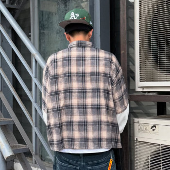 Chanjoye Custom Casual Plaid Shirt | Vintage Short Sleeve Shirt | Streetwear Crop Fit Shirt
