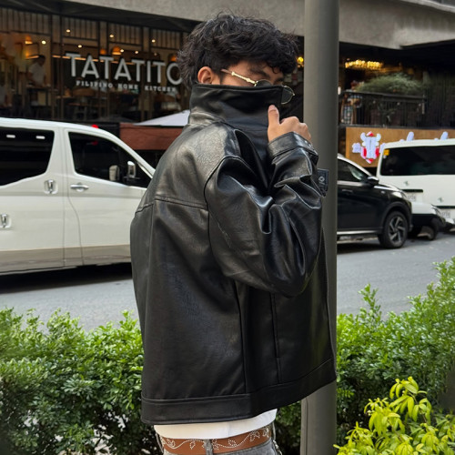 Chanjoye Custom Logo Thick Pu Leather Jacket | High Quality Jacket Supplier | Crop Fit Jacket Wholesale