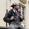 Custom Zip Up Hood Leather Jacket | Windbreak Streetwear Jacket | Designer Premium Jacket
