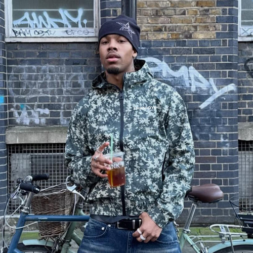 Custom Digital Print Camo Hoodie | Vintage Nylon Zip Up Hoodie | Streetwear Hoodie Manufacturer