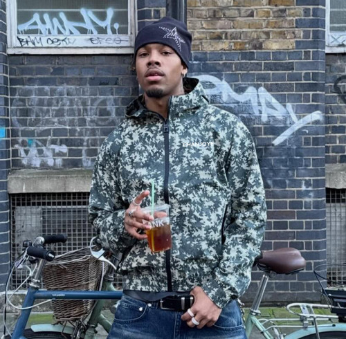 Custom Digital Print Camo Hoodie | Vintage Nylon Zip Up Hoodie | Streetwear Hoodie Manufacturer