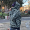 Custom Digital Print Camo Hoodie | Vintage Nylon Zip Up Hoodie | Streetwear Hoodie Manufacturer