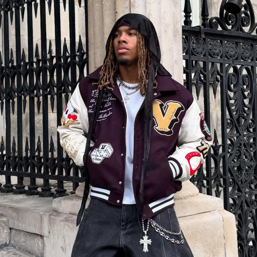 Custom Chenille Embroidered Jacket | Letterman Varsity Unisex's Jacket | Streetwear Leather Sleeve Jacket