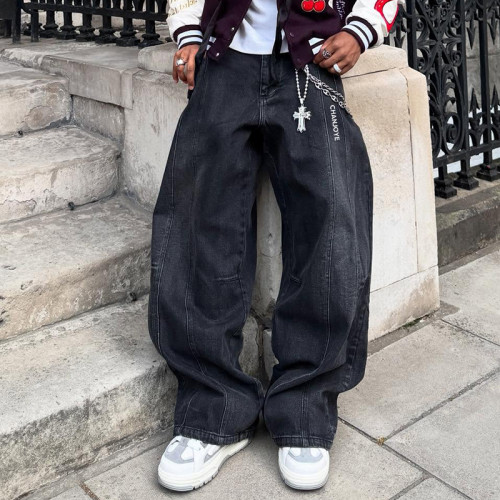 Custom Washed Wide Leg Jeans | Designer Vintage Baggy Denim Pants | Streetwear Supplier