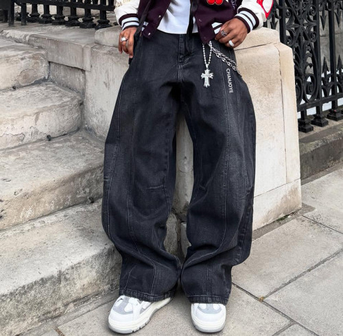 Custom Washed Wide Leg Jeans | Designer Vintage Baggy Denim Pants | Streetwear Supplier