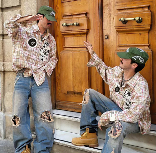 Custom High Quality Men Plaid Shirt | Embroidered Patchwork Shirt | Oversized Streetwear Shirt