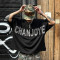 Chanjoye Custom Logo Tee | Oversize Boxy T-shirt | Designer Rhinestone 100% Cotton T-shirt