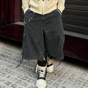 Chanjoye Custom Denim Shorts | Heavyweight Washed Shorts | High Quality Baggy Streetwear Shorts