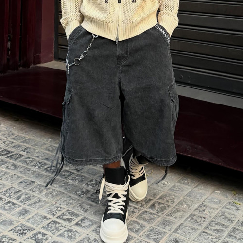 Chanjoye Custom Denim Shorts | Heavyweight Washed Shorts | High Quality Baggy Streetwear Shorts