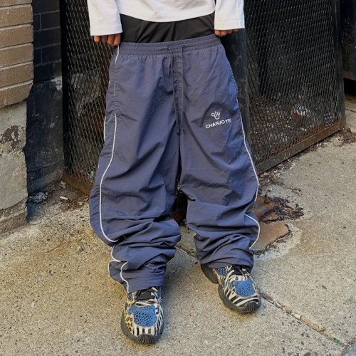 Chanjoye Custom Men Streetwear Nylon Pants | Windbreak Waterproof Pants | Baggy Wide Leg Track Pants
