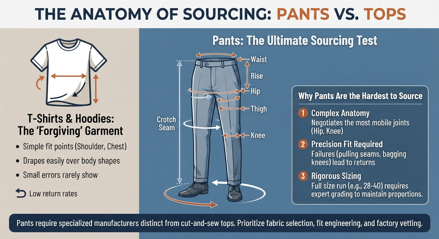 Custom pants fabric, fit and factory sourcing guide