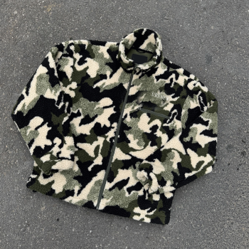 Chanjoye Custom Winter Sherpa Loose Casual Stand-up Collar Color-block Zipper Fleece Jacket