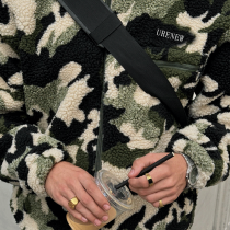 Chanjoye Custom Fleece Coat | Winter Sherpa Jacket | Camo Outerwear Loose Stand-up Collar Zipper