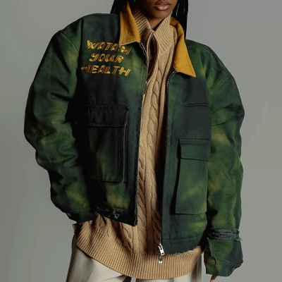 Chanjoye Custom Embroidery Jacket | Oversized Jacket | Twill High Safety Work Denim Jacket For Men