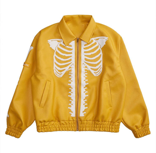Chanjoye Custom Pu Jacket | Skeleton Printing Bomber Jacket | Streetwear Leather Jacket
