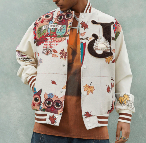 Chanjoye Custom Varsity Jacket | Embroidery Logo Bomber Jacket Chamois Leather Jackets Outfit Men