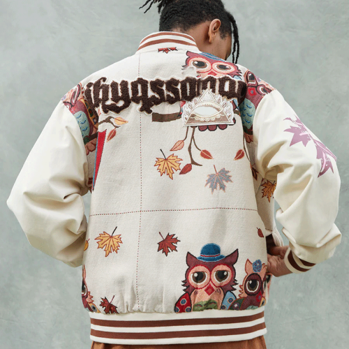 Chanjoye Custom Varsity Jacket | Embroidery Logo Bomber Jacket Chamois Leather Jackets Outfit Men