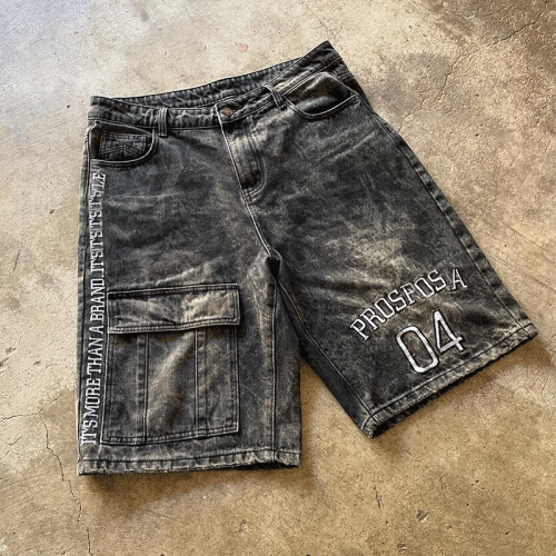 Chanjoye Custom Men Shorts | Acid Washed Jeans | Embroidery Logo Denim Streetwear Manufacturer