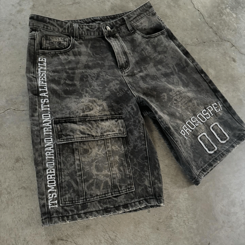 Chanjoye Custom Men Shorts | Acid Washed Jeans | Embroidery Logo Denim Streetwear Manufacturer