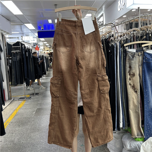 Chanjoye Custom Cargo Pants | Multi-Pocket Denim Pants | Loose Jeans Cotton Vintage Outfit