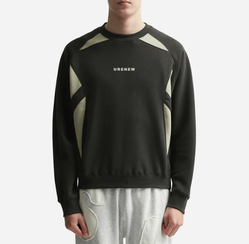 Chanjoye Custom Crew Neck Sweatshirt Oversized | Drop Shoulder Hoodie | Contrast Stitching Patchwork