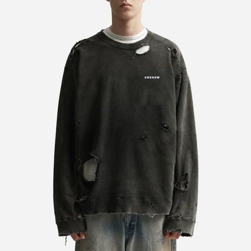 Chanjoye Custom distressed sweatshirt | streetwear oversized sweatshirt | acid washed sun faded