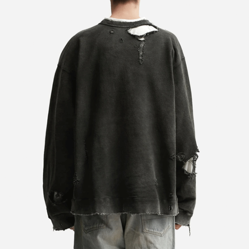 Chanjoye Custom distressed sweatshirt | streetwear oversized sweatshirt | acid washed sun faded