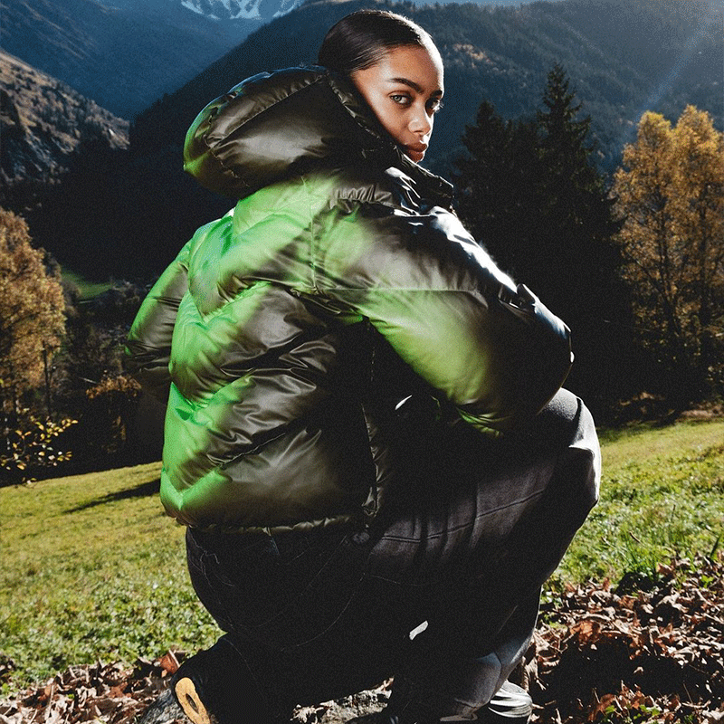 Windproof warm down jacket