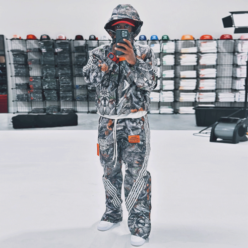 Chanjoye Custom DTG Print Tracksuits Camouflage Stacked Sets Two Pieces Hoodies Suit