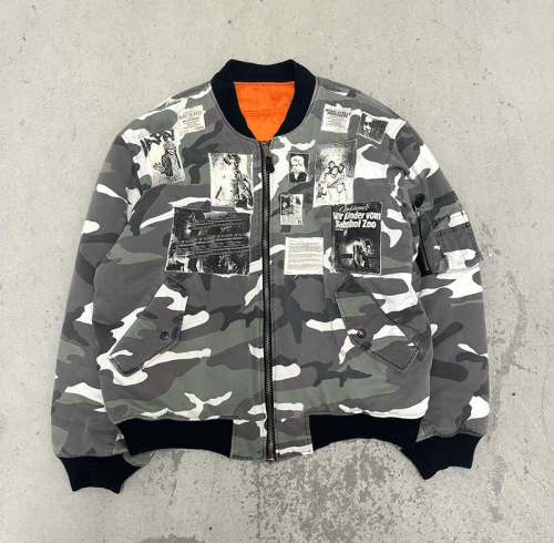 Chanjoye Custom Baseball Jacket | Vintage Camo Printing Jacket | Zip Up Padded Reversible Wear
