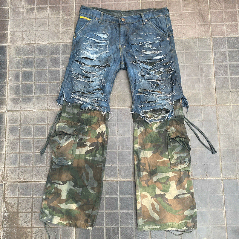 custom printing denim pants