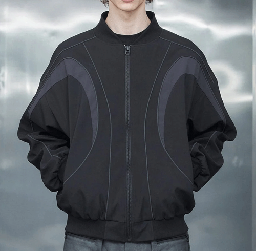 Chanjoye Custom Sports Jacket | Embroidery Nylon Jacket | Splicing Color Blocks Flight Reflection