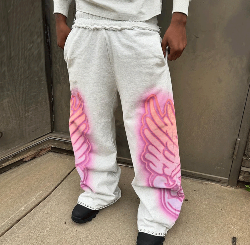 Chanjoye Custom Cotton Sweatpants | Rhinestone Printed Baggy Pants | Wholesale Manufacturer